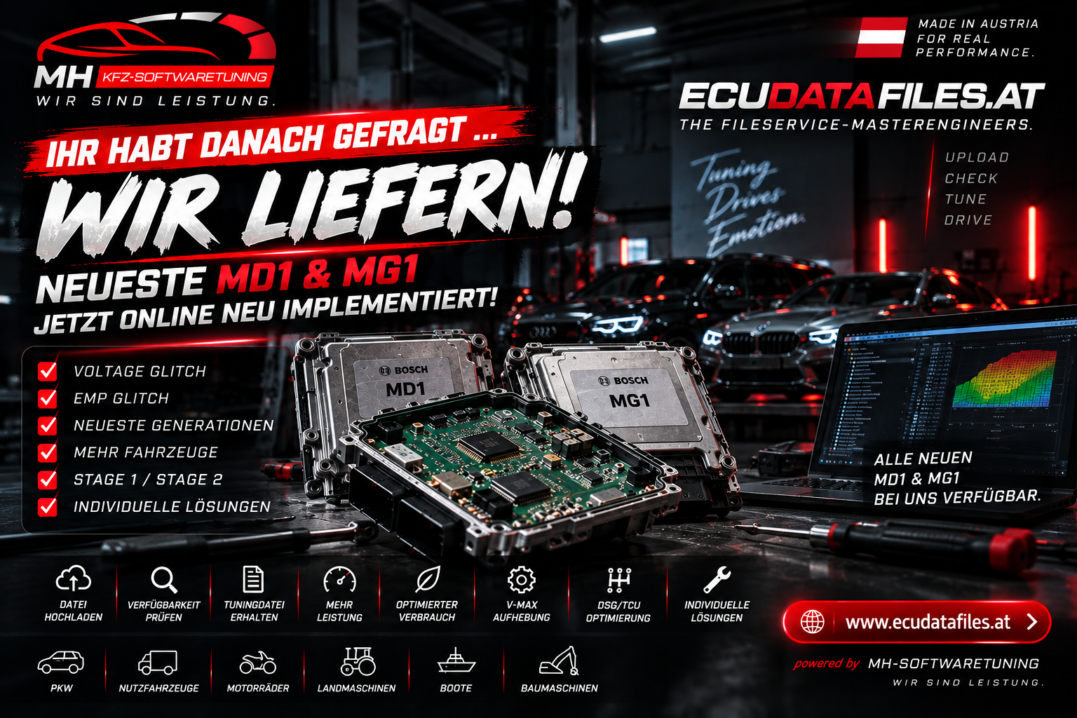 Neue Datenbank – neueste MD1/MG1 Ready for Tune